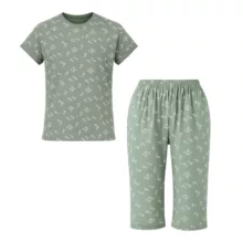 ست تی شرت آستین کوتاه و شلوارک راحتی زنانه مدل آماندیس AM064