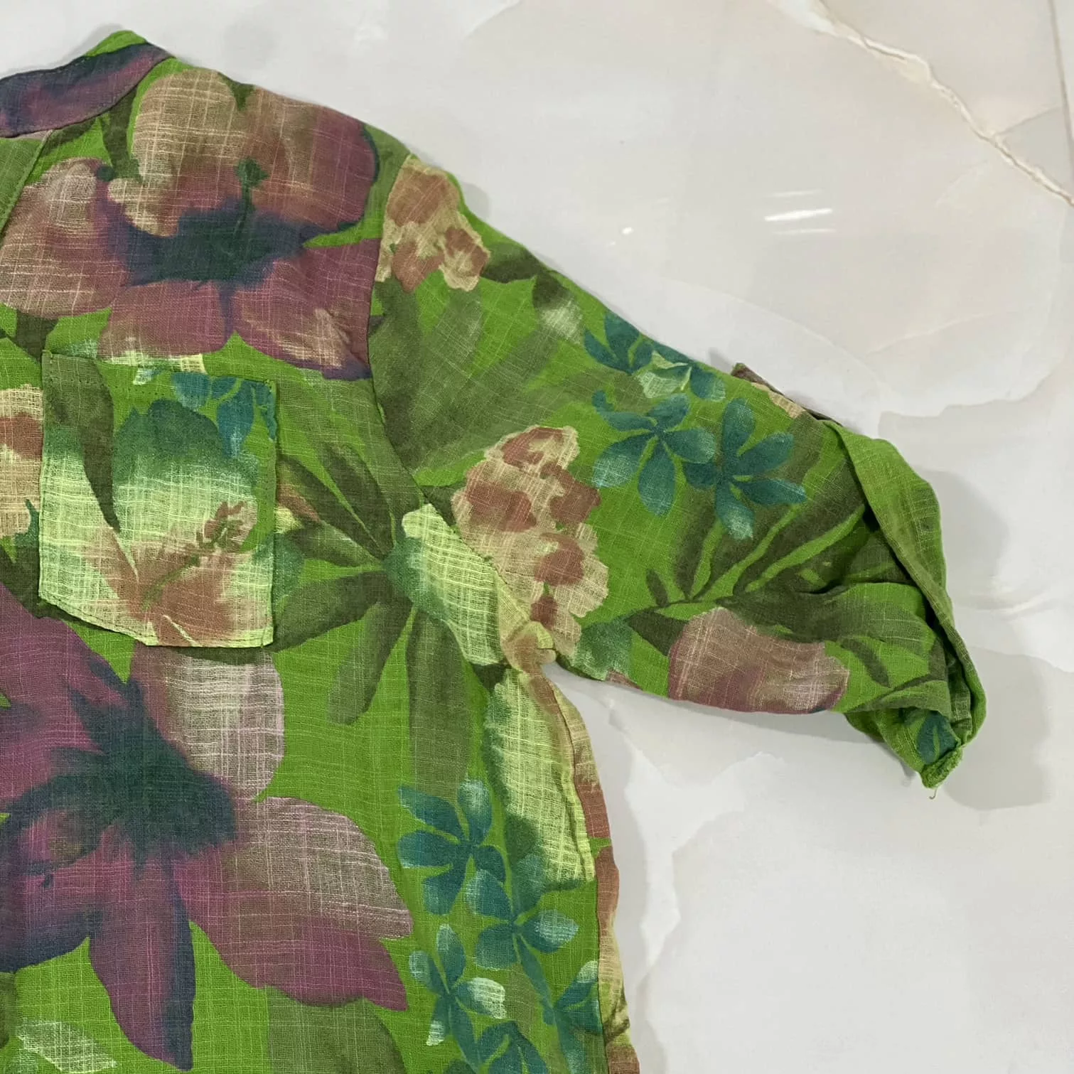 بلوز آستین سه ربع یقه ایستاده زنانه مدل 10027 رنگ سبز