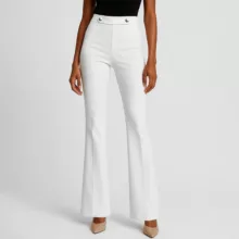 شلوار زنانه مدل 331 هاوین مازراتی دمپا کمرکش رنگ سفید