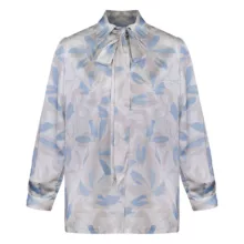 شومیز آستین بلند زنانه مدل ساتن سیلک رنگ سفید