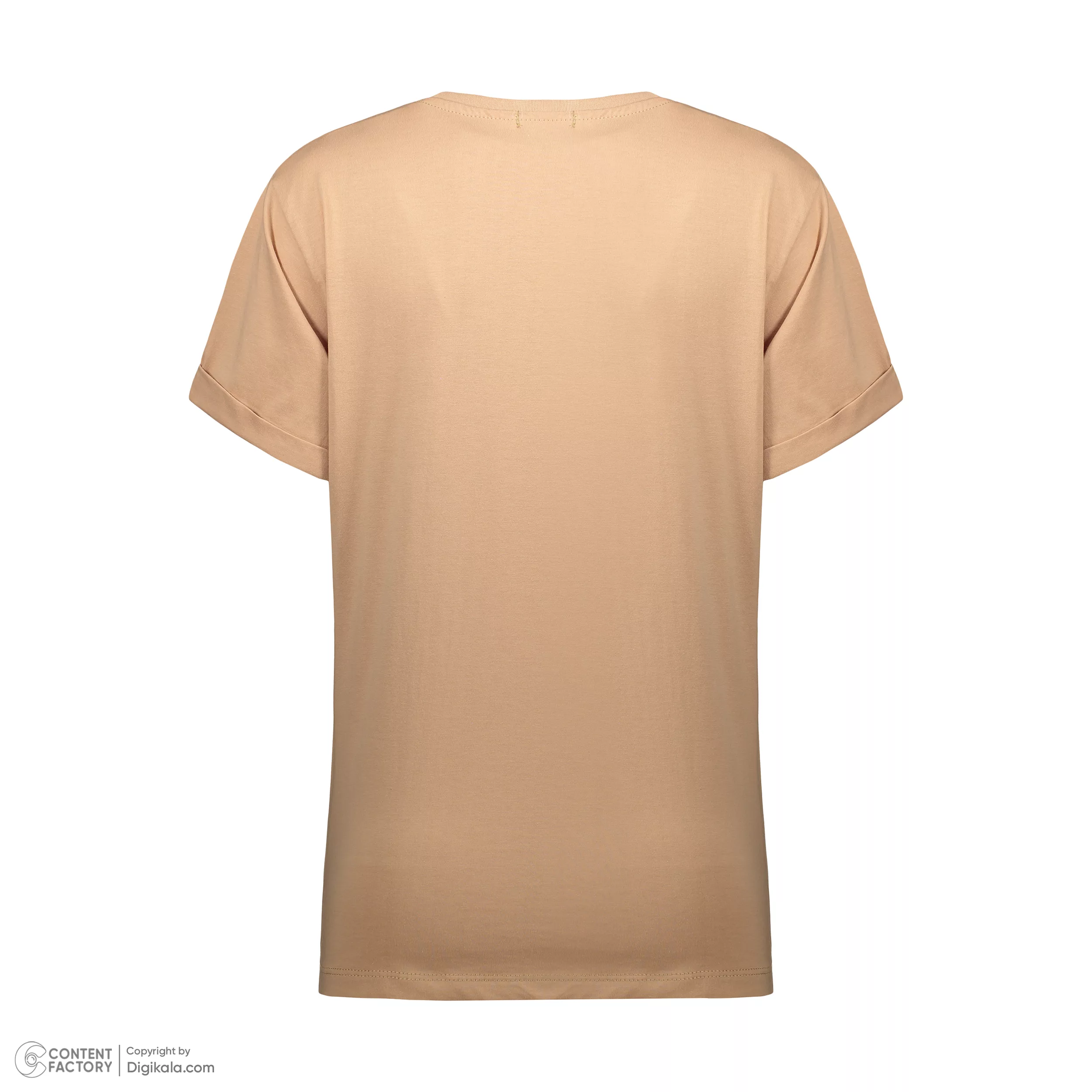 تی شرت آستین کوتاه زنانه مادر مدل Risa رنگ نسکافهای