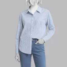 شومیز آستین بلند زنانه سرژه مدل 207357 رنگ آبی