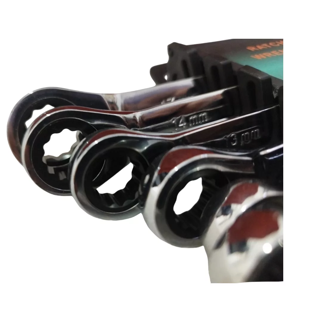 آچار یکسر تخت و یکسر رینگی جغجغه ای مدل RATCHET WRENCH مجموعه 7 عددی