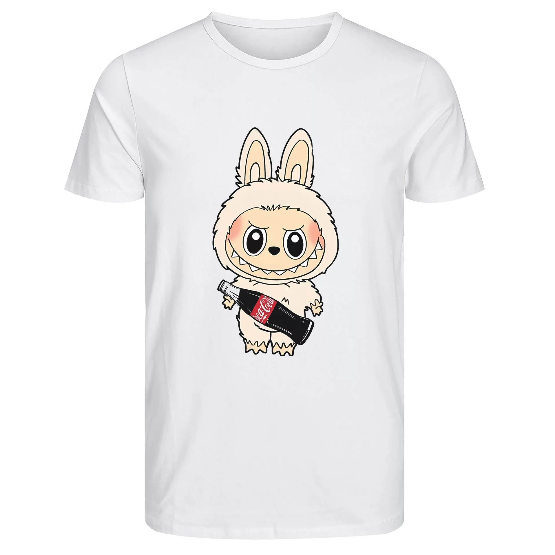 تی‌شرت آستین کوتاه زنانه مدل لبوبو و کوکاکولا رنگ سفید