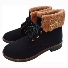 نیم بوت زنانه مدل پاپیونی خزدار  Bo-br