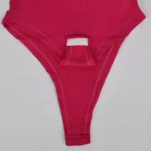 بادی آستین بلند زنانه دکسونری مدل 256004736 یقه دار رنگ سرخابی