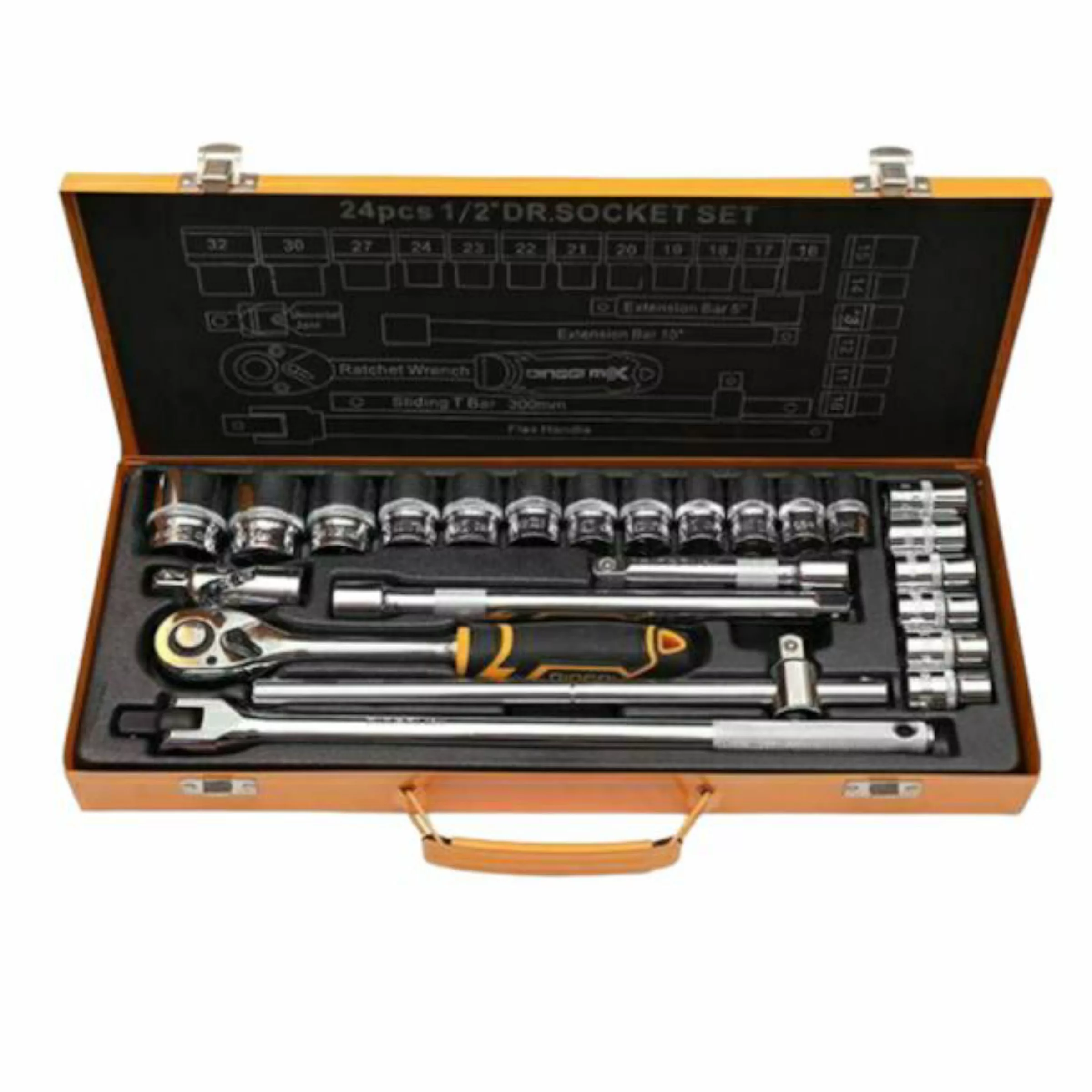 آچار و سری بکس دینگشی مدل 14001 مجموعه 24 عددی