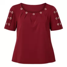 بلوز آستین کوتاه یقه گرد زنانه  کد 28219