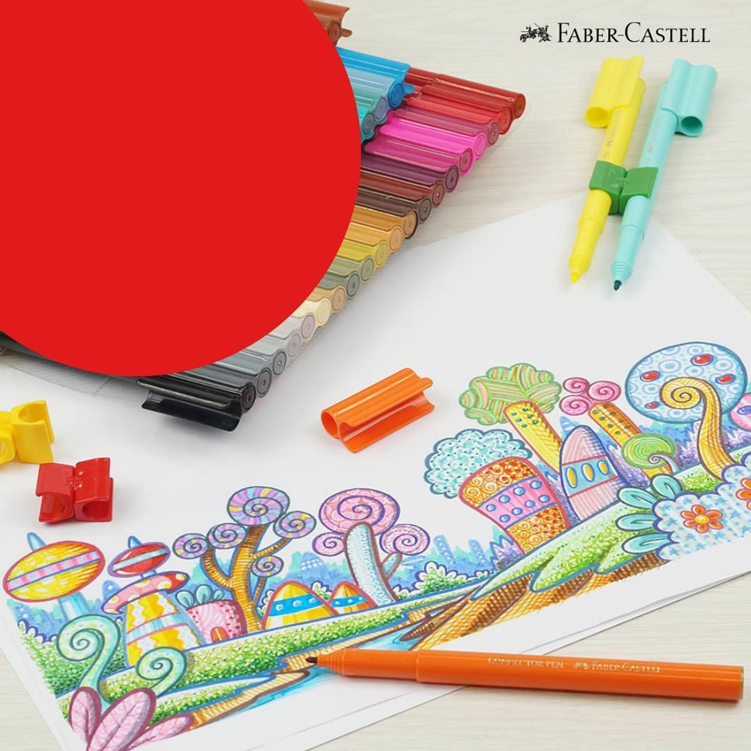 ماژیک رنگ آمیزی فابر کاستل مدل Connector Pastel بسته 12 عددی