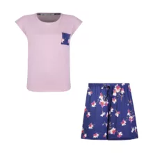 ست تی شرت و شلوارک زنانه افراتین مدل زرپران کد 6596 رنگ صورتی