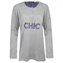 ست بلوز و شلوار زنانه لین مدل نخ پنبه کد 5196-209 رنگ طوسی