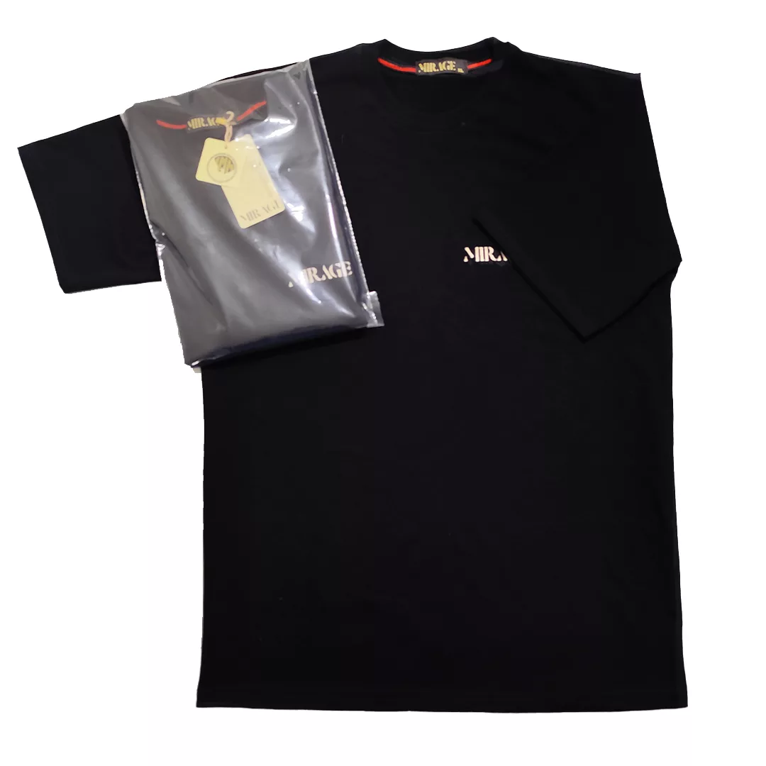 تی‌شرت لانگ آستین کوتاه مردانه میراژ مدل گلدوزی شده رنگ مشکی