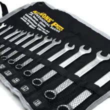 آچار یکسر تخت و یکسر رینگی کایسون مدل CRV-STEEL مجموعه 12 عددی