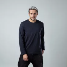 تی شرت آستین بلند مردانه باینت مدل 513-12 رنگ سرمه ای