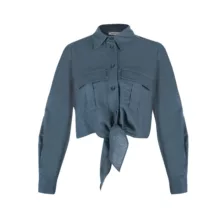 شومیز آستین بلند زنانه سرژه مدل 207361 رنگ آبی