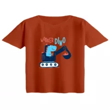 کراپ تی‌شرت آستین کوتاه زنانه مدل دایناسور و ماشین کار