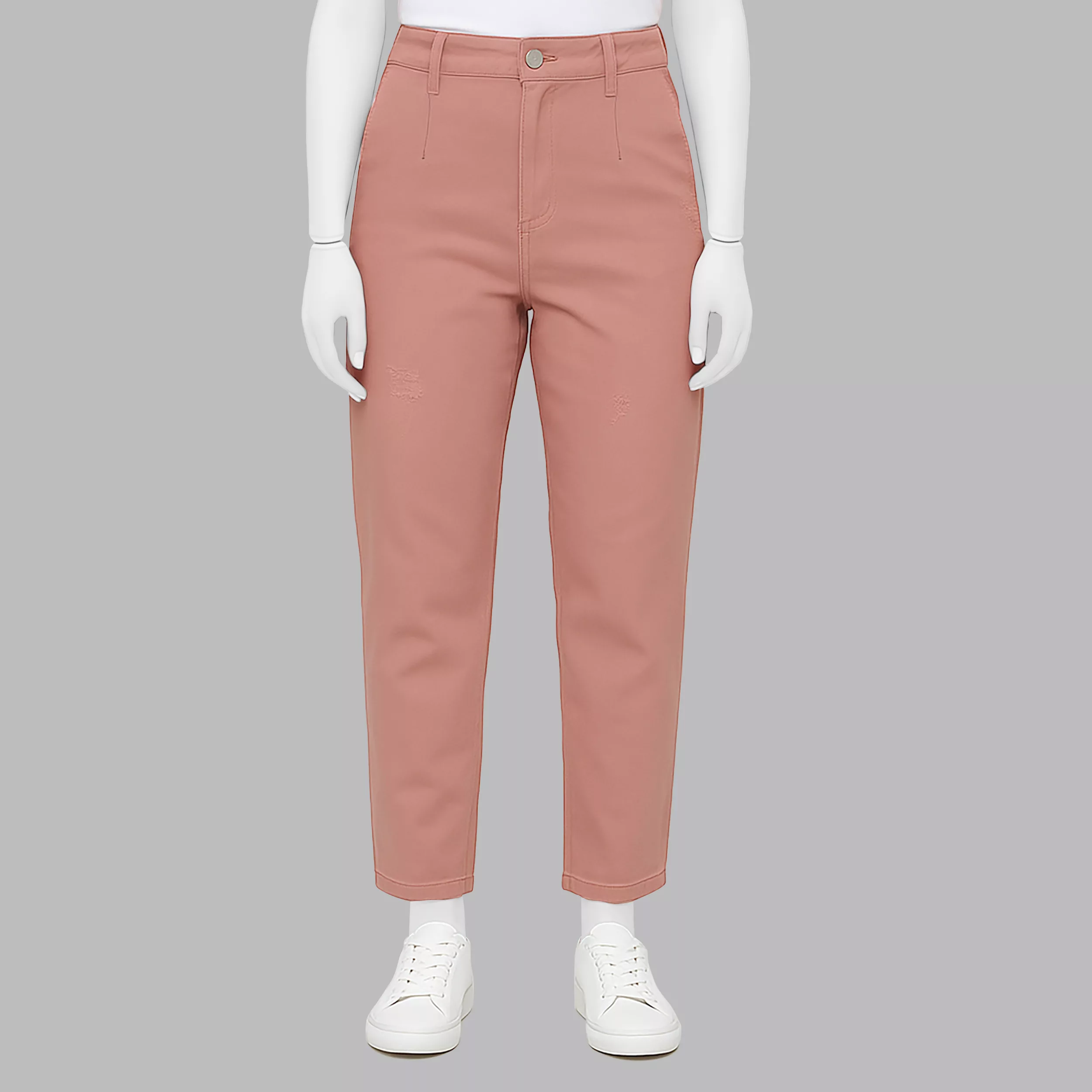 شلوار جین زنانه مدل مام فیت 90 رنگ صورتی