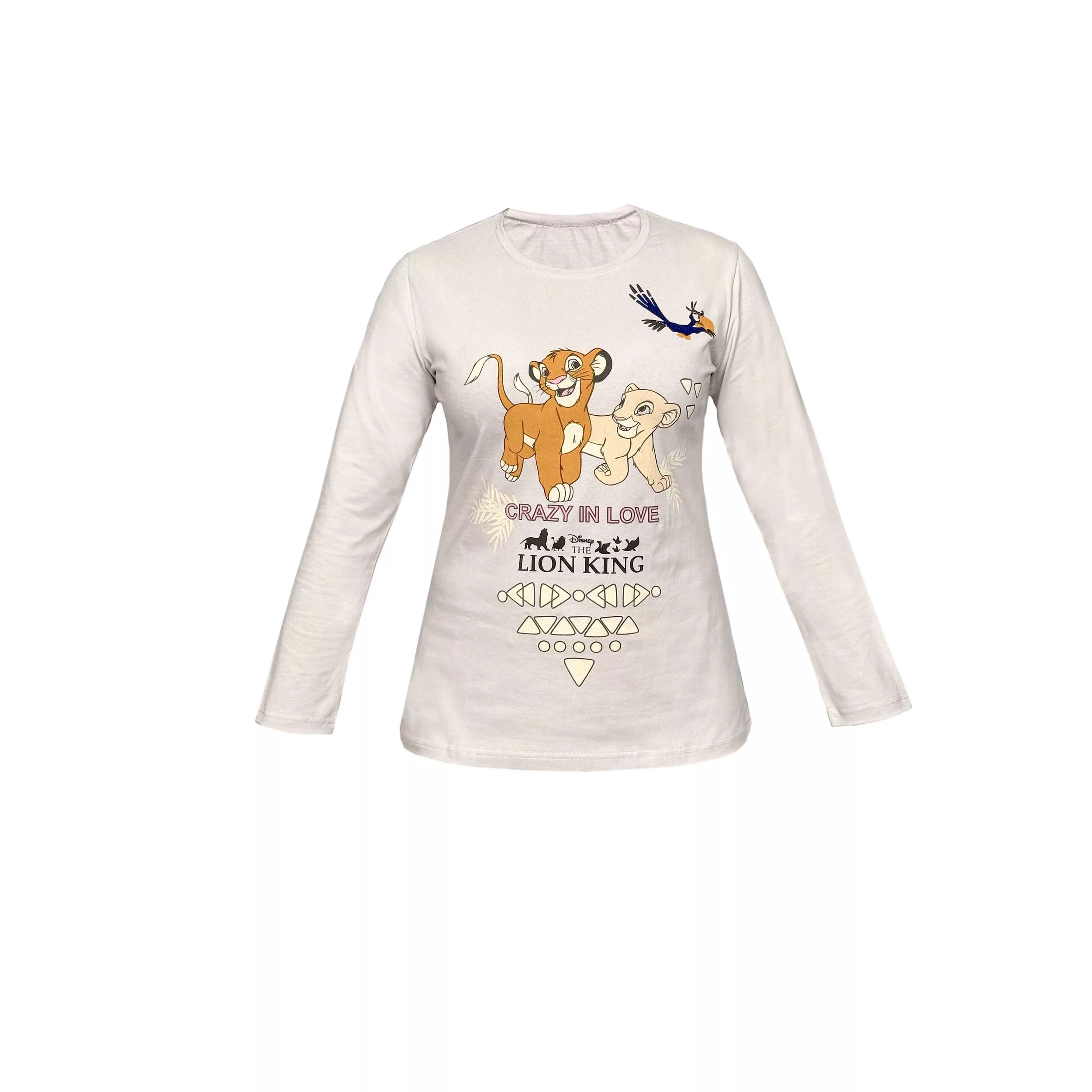 ست تی شرت آستین بلند و شلوار زنانه هیراد مدل 9419 رنگ کرم