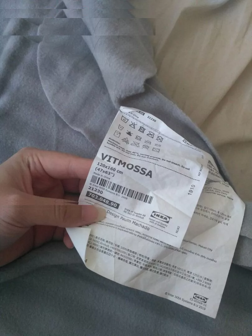 پتو مسافرتی ایکیا مدل VITMOSSA سایز 120×160 سانتیمتر