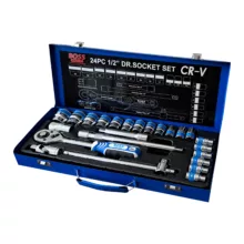 آچار بکس و سری آچار باس مدل CR_V24 مجموعه 24 عددی