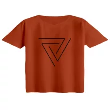 کراپ تی‌شرت آستین کوتاه زنانه مدل Triangle کد 1