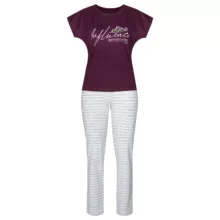 ست تی شرت آستین کوتاه و شلوار زنانه آریان نخ باف مدل 2673