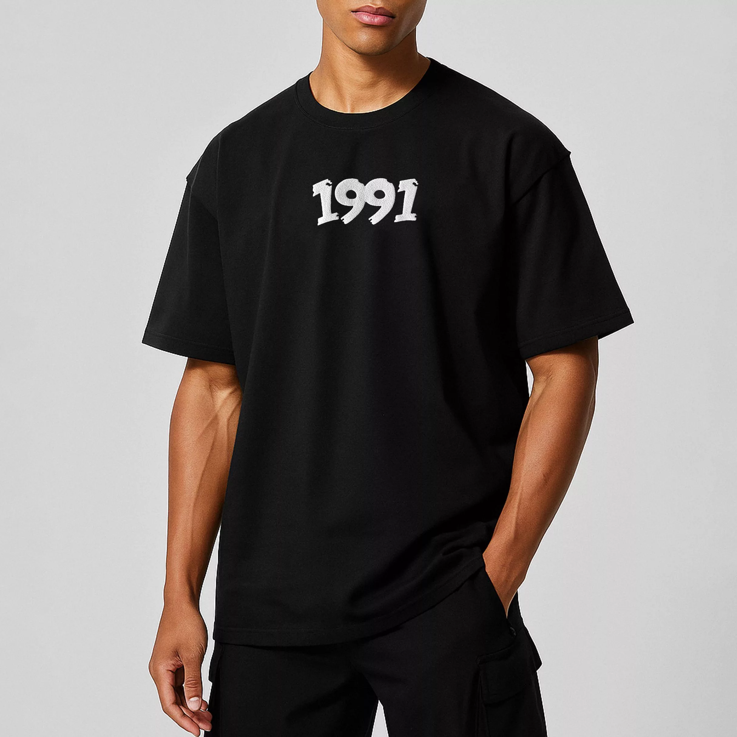 تی شرت اورسایز مردانه نوزده نودیک مدل TS1983 B