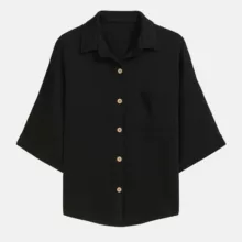 شومیز آستین سه ربع یقه برگردان زنانه کد 50515