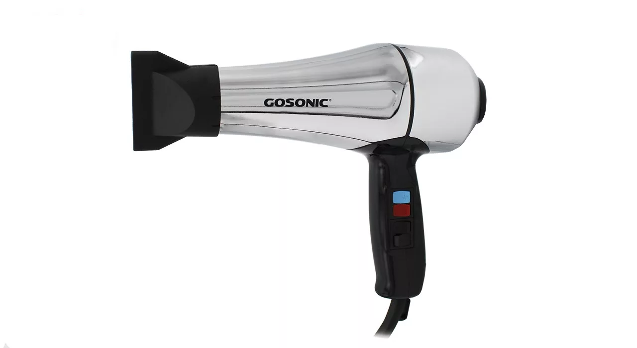 سشوار حرفه ای گوسونیک مدل GHD-229، موتور AC با توان مصرفی 1800 وات، دارای قابلیت باد سرد، فناوری تولید یون، وزن 892 گرم، تنظیم حرارت 3 حالته و کنترل سرعت 2 حالته، به همراه 1 عدد سری متمرکزکننده