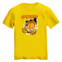 تی شرت آستین کوتاه زنانه مدل گارفیلد کد ۳ رنگ زرد