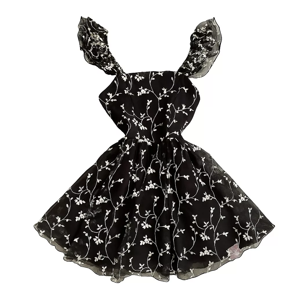 پیراهن یقه دکلته زنانه مدل 1938 رنگ مشکی