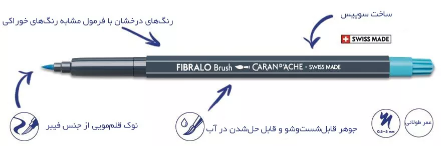 ماژیک آبرنگی 15 رنگ کارن داش مدل Fibralo Brush