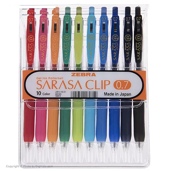 روان نویس 10 رنگ زبرا مدل Sarasa Clip