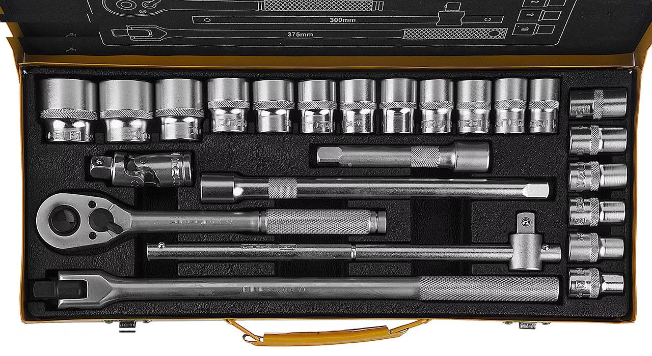 مجموعه 24 عددی آچار و سری بکس دینگشی مدل 14001