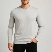 تی شرت آستین بلند مردانه رانژ مدل     22RA27D10M-2774-01 رنگ طوسی