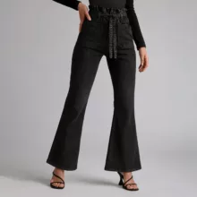 شلوار زنانه مدل دم پا گشاد رنگ ذغالی