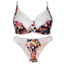 ست شورت و سوتین زنانه پانیذ مدل فنردار کد 9045 رنگ سرمه ای