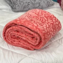 پتو مسافرتی گلبافت مدل گل رز سایز 145×210 سانتی متر