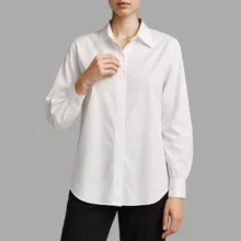 شومیز آستین بلند یقه برگردان زنانه نیزل مدل 478 رنگ سفید