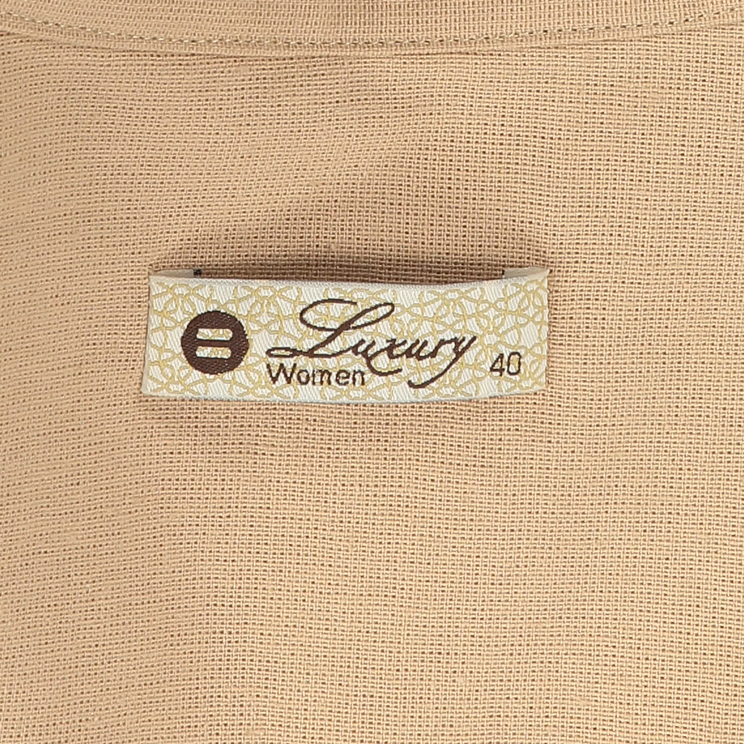 شومیز آستین بلند یقه برگردان زنانه برندس مدل Q04 رنگ کرم