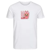 تی‌شرت آستین کوتاه زنانه طرح لبوبو رنگ سفید