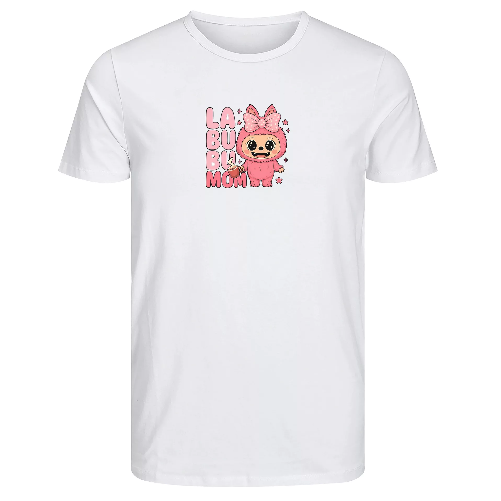 تی‌شرت آستین کوتاه زنانه طرح لبوبو رنگ سفید