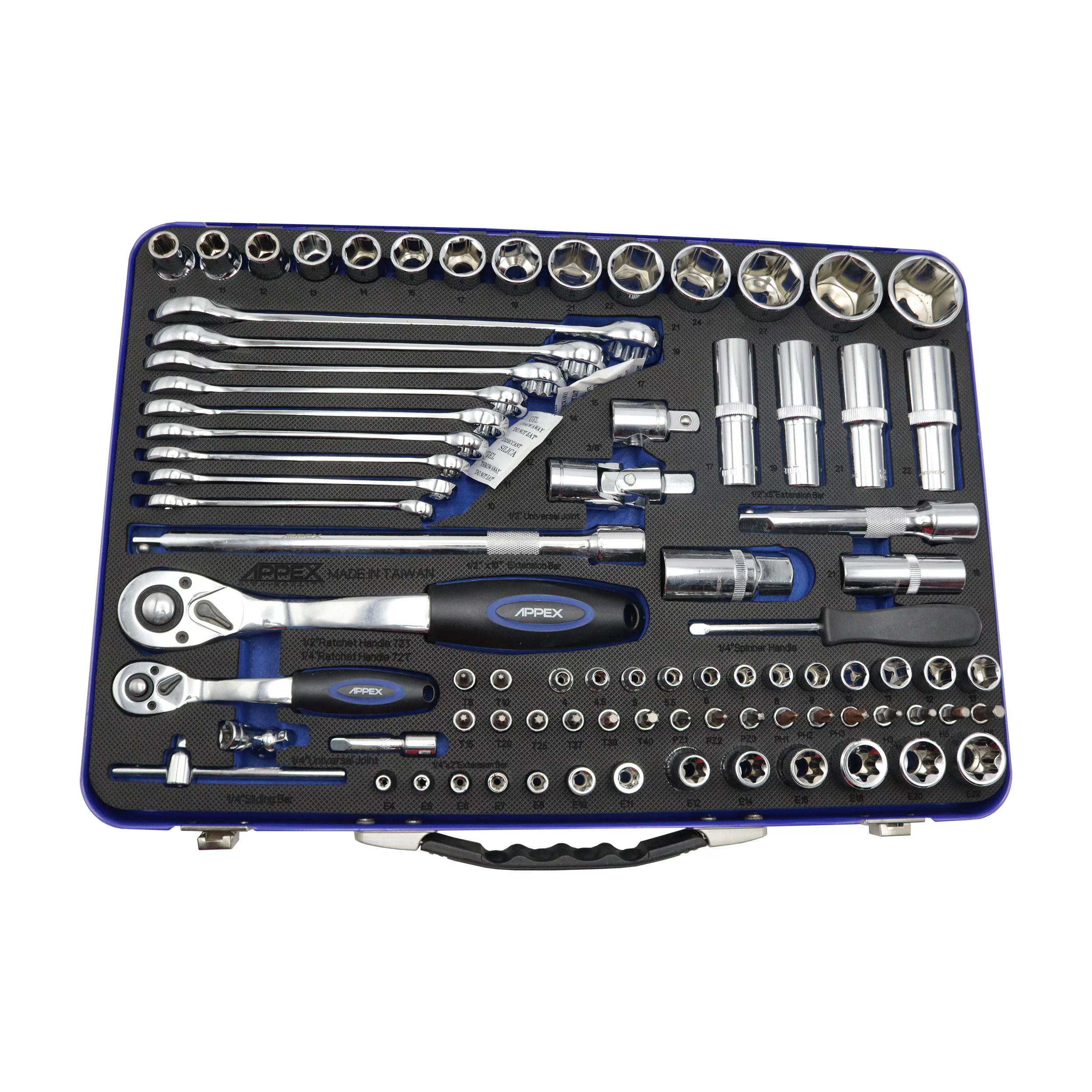 آچار بکس اپکس مدل YP-1/2-1/4-APX-1582 مجموعه 82 عددی