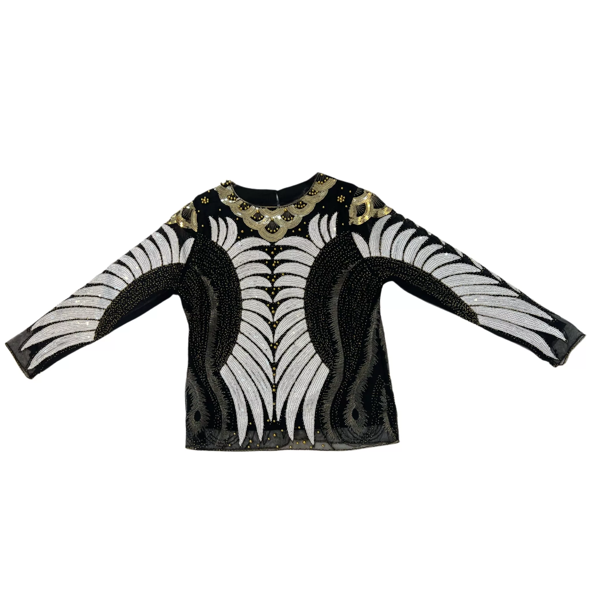 بلوز آستین بلند یقه گرد زنانه مدل X33RT رنگ مشکی