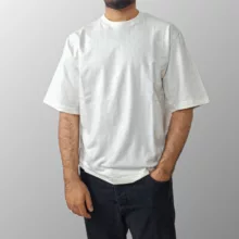 تی شرت اورسایز آستین سه ربع مردانه مدل باکسی رنگ سفید