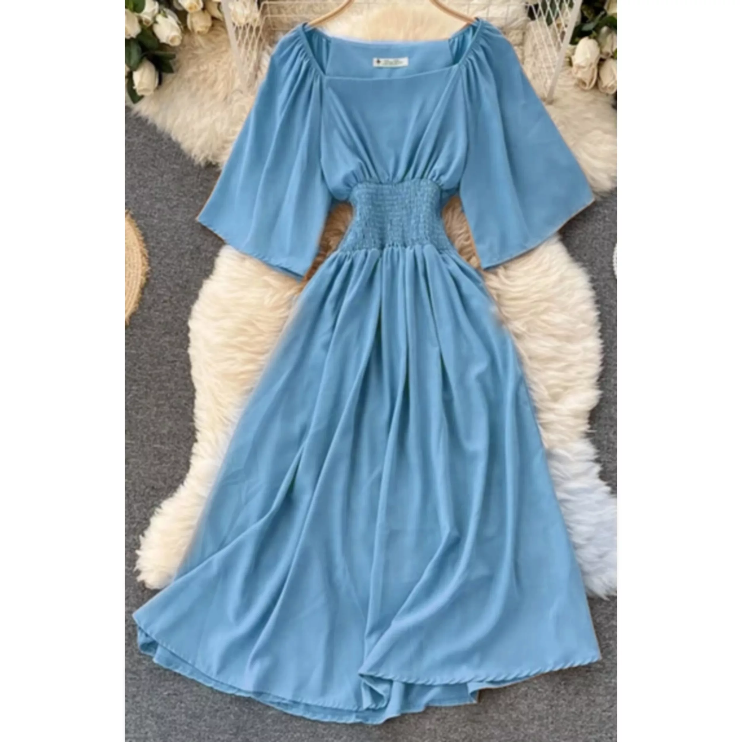 پیراهن زنانه مدل دلربا رنگ آبی روشن