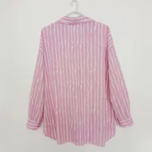 شومیز آستین بلند یقه برگردان زنانه ماه پوش مدل 1404 رنگ صورتی