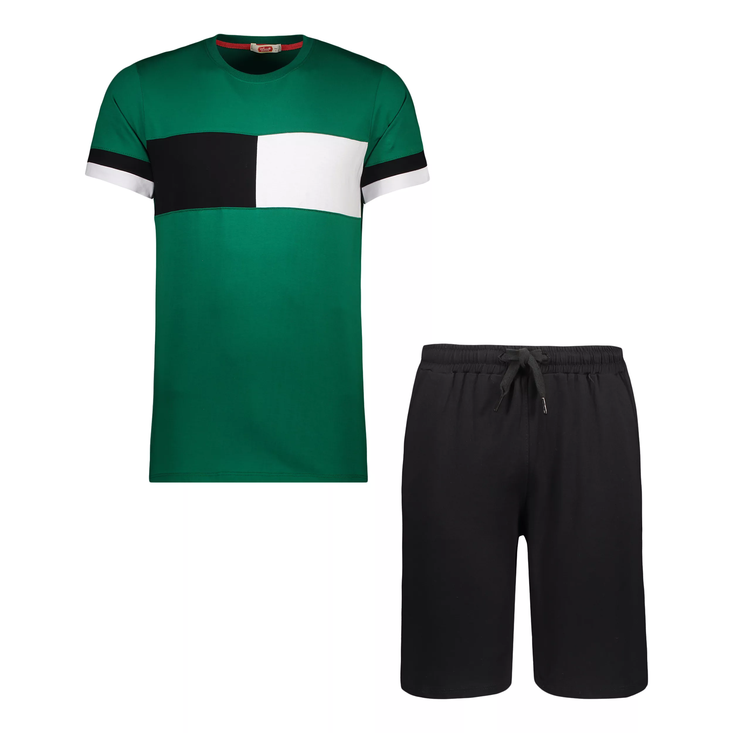 ست تی شرت و شلوارک مردانه مادر مدل رابرت رنگ سبز