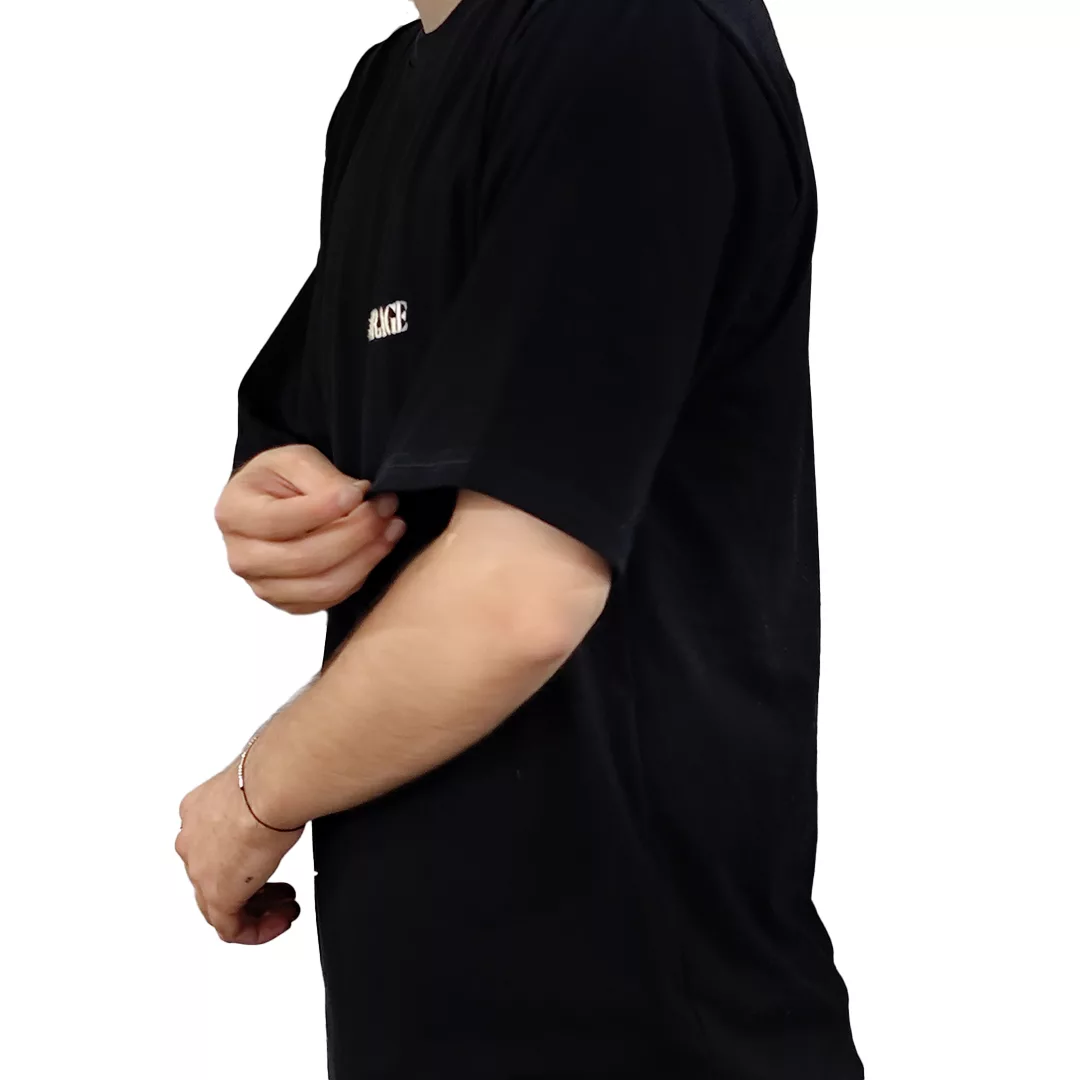 تی‌شرت لانگ آستین کوتاه مردانه میراژ مدل گلدوزی شده رنگ مشکی