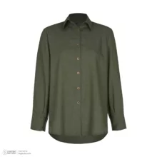 شومیز آستین بلند یقه برگردان زنانه مدل 008 رنگ سبز